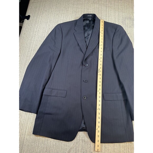 Polo University Club Ralph Lauren Mens 42L Blue Pinstripes Three Button Vintage - Picture 6 of 16